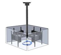 Ceiling Tv Mount - Four Sided Ceiling Tv Mount Bracket, 32-50 Inch Full Motion, 4 Movement Flat/Curved Screen Bracket, Telescopic Height Adjustment,
