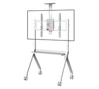 Ceiling TV Mount & Smart Board Stand for 42-75" TVs, Mobile Floor Stand with Lockable Wheels, Ideal for Office, Classroom, and Home Use