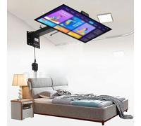 Ceiling Tv Mount Stand - Motorised Tv Bracket Mount, Telescopic Electric Tv Stand With Auto Lifting, Height Adjustable, Fits 32-65 Inch Screen, With Remote And Switch Control