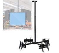 Ceiling TV Mount with Up/Down Angle Adjustment ±15° & 1.2-2m Height Adjustment for 32 to 75 Inch Flat Screen TVs,Rotating TV Ceiling Bracket (4screen)