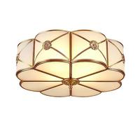 ceiling Vintage Antique Brass Flower Ceiling Light Elegant Metal Glass Creative Ceiling Lamp Circular Flush Mount Ambient Ceiling Lighting Fixture for Cloakroom Kitchen Hallway Porch Bed