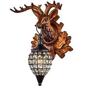 ceiling Vintage Crystal Antler Chandeliers Farmhouse Horn Pendant Lights Resin Deer Head Deco Hanging Lamp Fixture for Dining Room Kitchen Island Ceiling Lighting