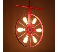 ceiling Vintage Wheel Pendant Light, Retro Industrial Chandelier, Antique Iron Ceiling Hanging Lighting Fixture, Rustic Suspension Lamps for Dining Table Kitchen Island Living Room Bar