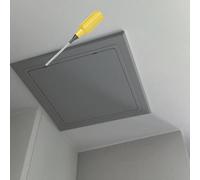 Ceiling & Wall Access Panel Self Adhesive, Small Plastic Plumbing Service Door, Waterproof Attic Access Door for Cable/Pipe/Valve Access(Gray, 250x250mm(9 7/8x9 7/8"))