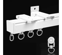 Ceiling/Wall Curtain Tracks Ceiling Mounted Heavy-Duty Curtains Rails Wall Mount Room Divider Privacy Partition for Living Bedroom Shower RV(White,2.8m(9.2ft))
