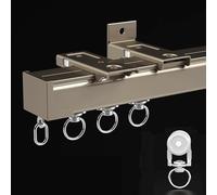 Ceiling/Wall Curtain Tracks Ceiling Mounted Heavy-Duty Curtains Rails Wall Mount Room Divider Privacy Partition for Living Bedroom Shower RV(Brass,4.6m(15.1ft))