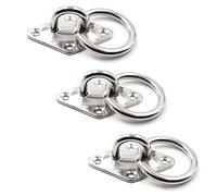Ceiling Wall Mount Hook Heavy Duty Anchor Diamond Pad Eye Plate with Ring 1/4" 6mm 304 Stainless Steel Great for Yoga Swings Hammocks/Boat Rigging/Marine Deck Hardware/Suspension Training Straps