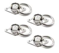 Ceiling Wall Mount Hook Heavy Duty Anchor Diamond Pad Eye Plate With Ring 5mm 3/16" 304 Stainless Steel Great for Yoga Swings Hammocks/Boat Rigging/Marine Deck Hardware/Suspension Training Straps