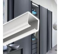 Ceiling Wall Mounted Pocket Door Rail Kit Heavy Weight, Lightweight Barn Door Hardware for Cabinets/Doors, 1m - 4m L Patio Sliding Closet Door Rail Track Kit(Silver,1.2m/3.9ft)