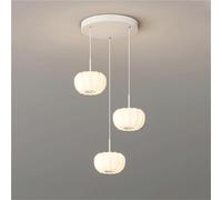 ceiling White Acrylic Metal Pendant Light for Home Decor - Kitchen, Dining, Bedroom and More (70cm Shade Diameter)