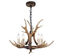 ceiling White Farmhouse Rustic Antler Classic Candle Style, Cottage Retro Small Light Luxury Lighting Chandelier 4