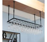 Ceiling Wine Rack Iron Shelf with Hanging Wine Bottle Holders & Upside Down Cup Holder Slish Space Saving Wine Sto Solut for Home & Bar