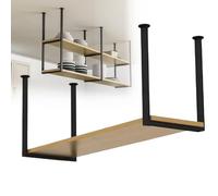 CeilingMounted Metal Plant and Book Storage Rack 160cm/120cm Wooden Hanging Shelf for Kitchen Restaurant BarStylish SpaceSaving Organizer