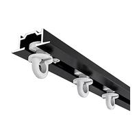 CeilingMounted Privacy Room Divider Rod Hidden Straight Sliding Track for 16m Windows Recessed Rail KitBlack 3.3/10.8ft Len Ideal for Home & Office Use.