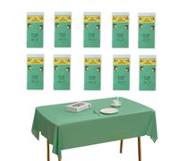 CEILIWEN 10 Pack Sage Green Disposable Rectangular Tablecloths 274x137cm, Party Table Covers for Weddings, Picnics, Indoor & Outdoor Use