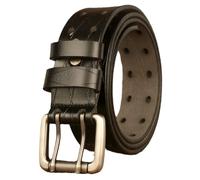 Ceinture Homme Cuir Vintage en Relief Ceinture Avec Boucle Ardillon À Double Griffe Taille Réglable Idéale Pour Les Jeans et Touts Vêtements(110Cm/Waist:37", Brown), LLHJUNUK, 120cm/waist:41"