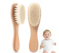 CEJAS 1 Piece Baby Hair Brush with Wooden Handle and Super Soft Goat Bristles for Babies and Children
