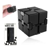 CEJAS 1 Piece Infinity Cube Fidget Toy for Office - Anti-Stress and Anxiety Toy for Adults - Tension Relief and Concentration Improvement (Black)