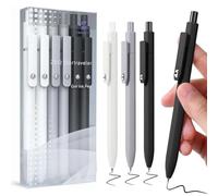 CEJAS 6 Pcs Gel Pens, 0.5mm Black Ink Pens, Fine and Smooth Tip, High-End Pens for Journals and Notes, Office and School, 2 Black + 2 Grey + 2 White