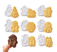 CEJAS 8 Piece Christmas Cookie Cutter Set - 3D Design - Made of Food Grade Plastic - Ideal for Biscuits & Fondant - Perfect for Christmas Baking Fun & Festive Parties