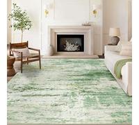 Cekene Washable Rugs Living Room Large 160x230cm Green Ultra Thin Area Rugs for Bedroom Non-slip Modern Abstract Floor Carpet for Dining Room Kitchen Office