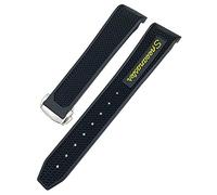 CEKGDB 18mm 19mm 21mm 22mm Rubber Silicone Watchband 20mm For Omega Moonwatch Speedmaster Seamaster 300 Planet Ocean AT150 Soft Watch Strap(Black Yellow 1,21mm)