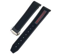 CEKGDB 18mm 19mm 21mm 22mm Rubber Silicone Watchband 20mm For Omega Moonwatch Speedmaster Seamaster 300 Planet Ocean AT150 Soft Watch Strap(Black Red,19mm)