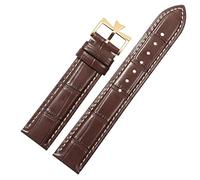CEKGDB 19mm 20mm 21mm 22mm Genuine Leather Watch Band Replacement For Vacheron Constantin Patrimony VC Black Blue Brown Cowhide Strap(Brown white-gold,19mm)