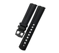 CEKGDB 20mm 21mm 19mm Fluorous Silicone Rubber Watchband For Omega New Seamaster Diver 300 Black Blue Soft Watch Strap(Black black,20mm)