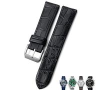 CEKGDB 20mm 21mm 22mm Leather Watch Strap Black Brown Watch Bands For Rolex For Omega Seamaster 300 For Hamilton For Seiko For IWC For Tissot Bracelet(Black 1 silver 1,22mm)