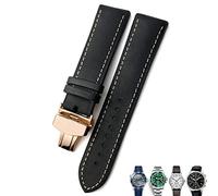 CEKGDB 20mm 21mm 22mm Leather Watch Strap Black Brown Watch Bands For Rolex For Omega Seamaster 300 For Hamilton For Seiko For IWC For Tissot Bracelet(Black rose,20mm)