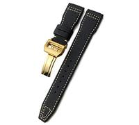 CEKGDB 20mm 21mm 22mm Woven Nylon Watch Strap Fold Buckle Watchbands Fit For IWC Pilot Mark Portugieser Portofino Bracelet(Black white gold,22mm)