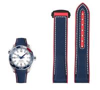 CEKGDB 20mm 22mm Nylon Rubber Watchband For Omega SEAMASTER PLANET OCEAN Men Deployant Clasp Strap Watch Accessorie Silicone Watch(Blue red black,20mm)