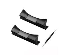 CEKGDB 20mm Solid Curved Steel Head Grain End Link Just For Rolex Watchband Rubber Leather Band Strap Seamless Connection(Black)