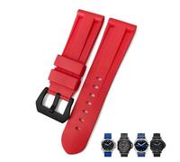 CEKGDB 22mm 24mm 26mm Rubber Watch Band，For SUBMERSIBLE Colorful Waterproof Sport Camo Strap(Red black,22mm)