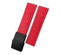 CEKGDB 22mm 24mm Braided Silicone Rubber Watchband Replacement for Breitling Avenger Superocean Heritage Watch Strap Braceles Free tool(Red 2 black,24mm)
