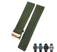 CEKGDB 22mm Canvas Nylon Watch Strap Blue Green Watch Band For Breitling CHRONOMAT NAVITIMER SUPEROCEAN For Men Bracelet(Green rose,24mm)