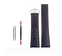 CEKGDB 22mm Genuine Calfskin Leather Watchband For TAG For HEUER Strap MONACO CARRERA Quality Leather Watchband Bracelet(Blue orange silver)