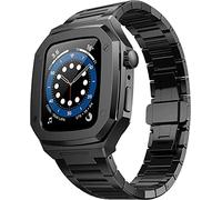 CEKGDB 316 Stainless Steel Material Strap，For Apple Watch Ultra 8 7 6 5 4 SE 45mm 44mm Watch Upgrade Replace Watch Wtrap，Steel Integrated Band with Case Metal Buckle Wristbands