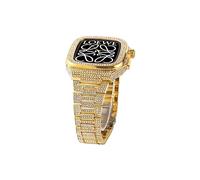 CEKGDB 44mm 45mm Luxury Diamond Case，For Apple Watch Band Series 8 7 6 5 4 SE Men Rubber Strap，For iWatch Diy Mod Modification Kit 45mm 44mm