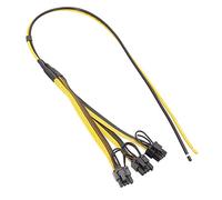 CEKGDB 5PCS 70CM 6+2 8Pin Power Supply Cable Splitter Cord 12AWG 50CM Main line to 3 Sub-line 20CM 18AWG for Graphics Card PSU(70CM)