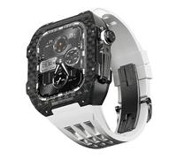 CEKGDB Carbon Fiber Watch Case Rubber Band Mod Kit Protection Set，For Apple Watch 9/8/7/6/5/4/SE Series 44/45mm Watch Band Upgrade Replacement Luxury Watch Band Kit, 08, 44mm