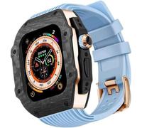 CEKGDB Carbon Fiber Watch Protective Case Rubber Band，For Apple Watch Ultra Series 8/7/6/5/4/SE 49mm 45mm 44mm，Watch Case Sport Breathable Strap Replacement Accessories(D,44MM)