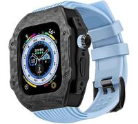 CEKGDB Carbon Fiber Watch Protective Case Rubber Band，For Apple Watch Ultra Series 8/7/6/5/4/SE 49mm 45mm 44mm，Watch Case Sport Breathable Strap Replacement Accessories(C,45MM)