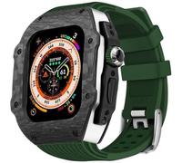 CEKGDB Carbon Fiber Watch Protective Case Rubber Band，For Apple Watch Ultra Series 8/7/6/5/4/SE 49mm 45mm 44mm，Watch Case Sport Breathable Strap Replacement Accessories(H,44MM)