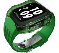 CEKGDB Clear Transparent Watch Case Sport Fluorine Rubber Band，For Apple Watch 8 7 6 5 4 SE 44mm 45mm Ultra 49mm, Hard PC Crystal Cover Replacement Men Women Watch Band Accessories(Style 15,44MM)