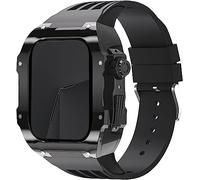 CEKGDB Clear Transparent Watch Case Sport Fluorine Rubber Band，For Apple Watch 8 7 6 5 4 SE 44mm 45mm Ultra 49mm, Hard PC Crystal Cover Replacement Men Women Watch Band Accessories(Style 01,44MM)