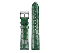 CEKGDB Fashion genuine leather watchband Clear personality crocodile texture strap bracelet Wrist watch band 18mm 20mm 22mm blue(Green,22mm-rose gold clasp)