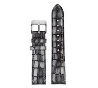 CEKGDB Fashion genuine leather watchband Clear personality crocodile texture strap bracelet Wrist watch band 18mm 20mm 22mm blue(Gray,18mm-rose gold clasp)