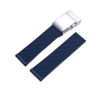 CEKGDB For Breitling Strap Soft Silicone Rubber Watch Band 22mm 24mm WatchBand Bracelet(Blu Matt Sil buckle,24mm)